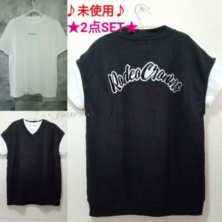 ロデオクラウンズワイドボウル(RODEO CROWNS WIDE BOWL)のBLKベスト＆Tシャツ♡RODEO CROWNS ロデオクラウンズ タグ付き(カットソー(半袖/袖なし))