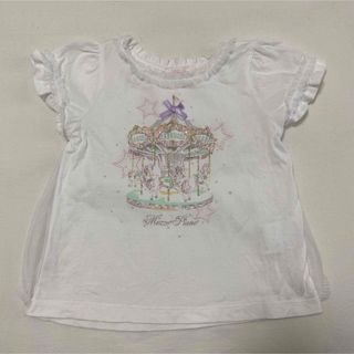 mezzo piano - 【メゾピアノ】チュールTシャツ　size:110 メリーゴーランド