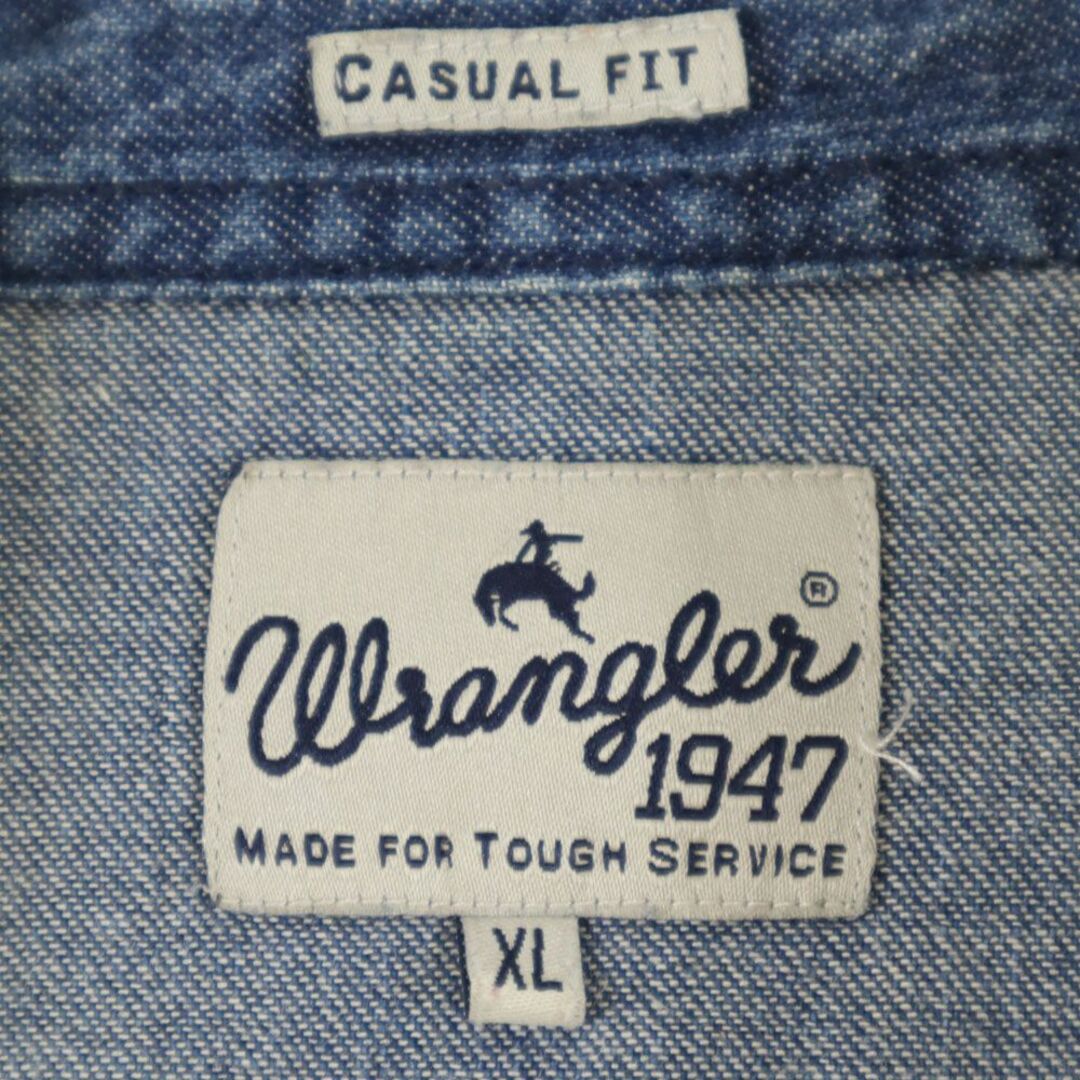 Wrangler(ラングラー)のラングラー 長袖 ウエスタンヨーク デニムシャツ XL インディゴ Wrangler CASUAL FIT メンズ 古着 【240416】 メンズのトップス(シャツ)の商品写真