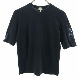 アルマーニジーンズ(ARMANI JEANS)のアルマーニジーンズ イタリア製 半袖 Vネック Tシャツ 4 ブラック ARMANI JEANS メンズ 古着 【240416】 メール便可(Tシャツ/カットソー(半袖/袖なし))