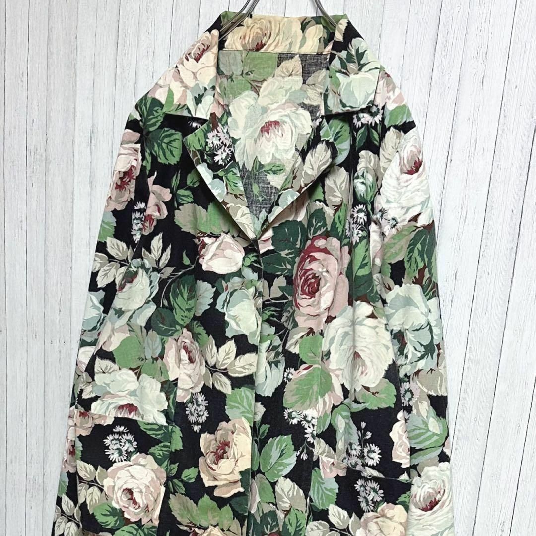 ヴィンテージ　テーラードジャケット　総柄　花柄　派手　個性的　薔薇 メンズのジャケット/アウター(テーラードジャケット)の商品写真