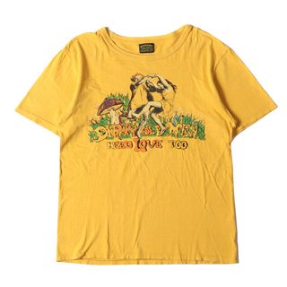 JELADO ジェラード Tシャツ サイズ:M ROCKSTAR GARMENTS 染み込みプリント クルーネック 半袖Tシャツ イエロー トップス カットソー【メンズ】【中古】(Tシャツ/カットソー(半袖/袖なし))