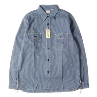 Sugar Cane - 新品 SUGAR CANE シュガーケーン シャツ サイズ:L 現行モデル ジーンコード ストライプ ワークシャツ JEAN CORD WORK SHIRT ネイビー トップス カジュアルシャツ 長袖 東洋【メンズ】