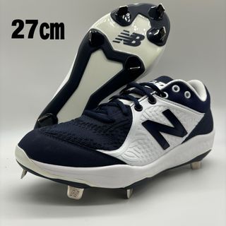 ニューバランス(New Balance)のニューバランス 野球 スパイク ネイビー 紺 ホワイト 金具 27㎝ ローカット(シューズ)