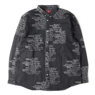 シュプリーム(Supreme)の新品 Supreme シュプリーム シャツ サイズ:XL 23SS トレードマーク ジャカード デニム ボタンダウン 長袖シャツ Trademark Jacquard Denim Shirt ウォッシュドブラック トップス カジュアルシャツ【メンズ】(シャツ)