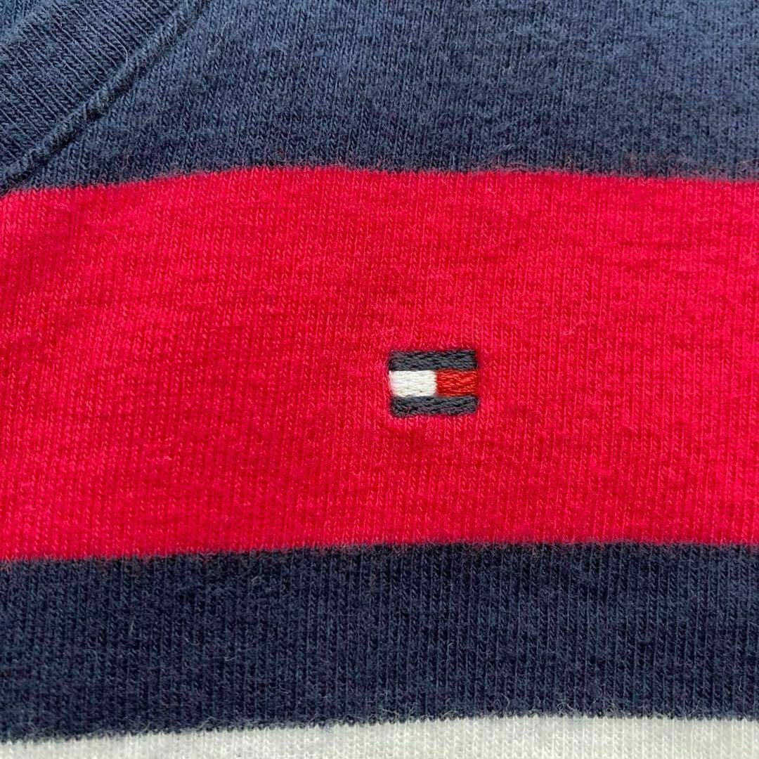 TOMMY HILFIGER(トミーヒルフィガー)のTOMMYHILFIGER トミーフィルフィガー ボーダー Vネック 長袖 細身 レディースのトップス(Tシャツ(長袖/七分))の商品写真