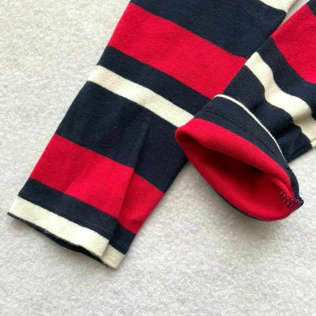 TOMMY HILFIGER(トミーヒルフィガー)のTOMMYHILFIGER トミーフィルフィガー ボーダー Vネック 長袖 細身 レディースのトップス(Tシャツ(長袖/七分))の商品写真