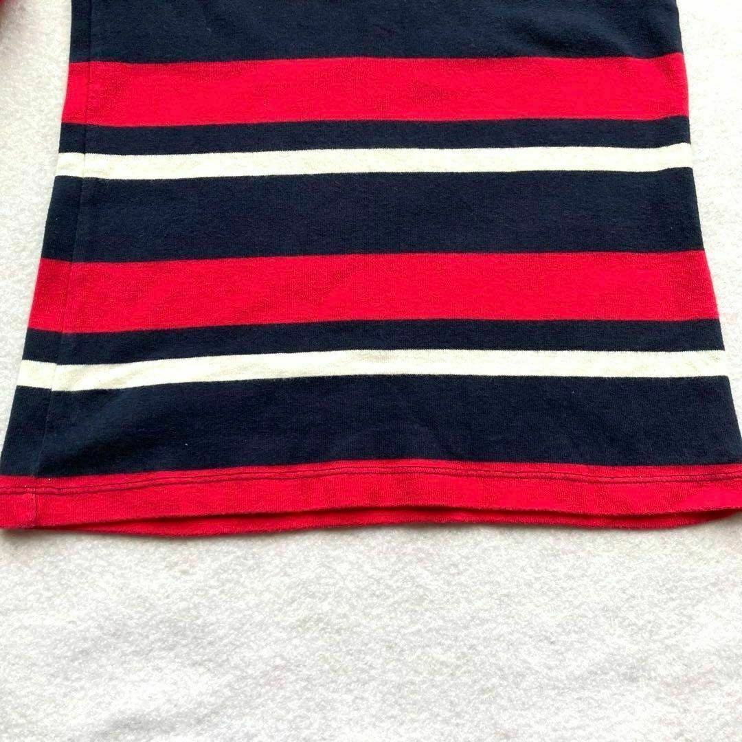 TOMMY HILFIGER(トミーヒルフィガー)のTOMMYHILFIGER トミーフィルフィガー ボーダー Vネック 長袖 細身 レディースのトップス(Tシャツ(長袖/七分))の商品写真