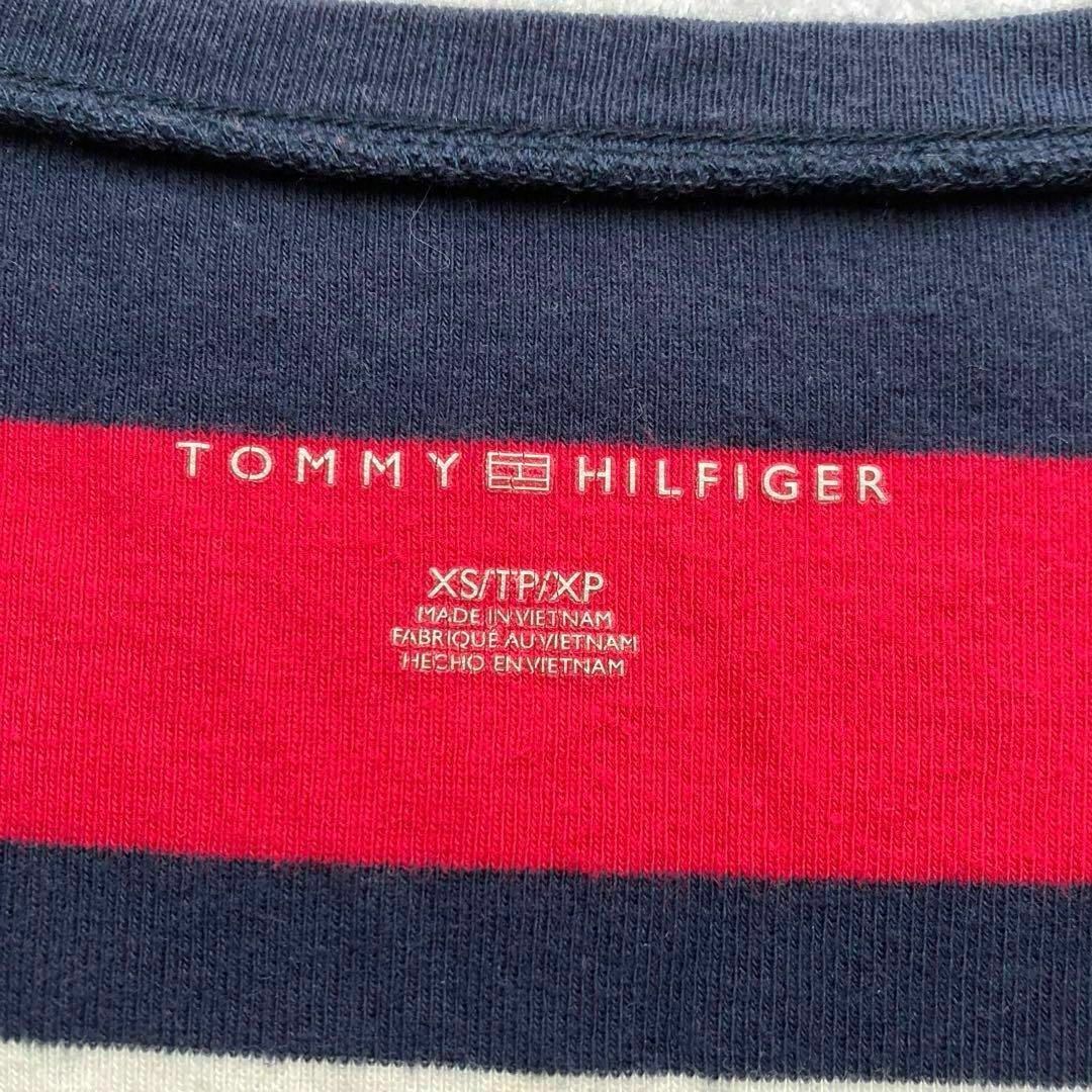 TOMMY HILFIGER(トミーヒルフィガー)のTOMMYHILFIGER トミーフィルフィガー ボーダー Vネック 長袖 細身 レディースのトップス(Tシャツ(長袖/七分))の商品写真