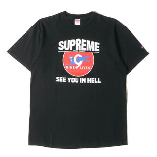 シュプリーム(Supreme)のSupreme シュプリーム Tシャツ サイズ:L 09AW EVEREADY パロディー クルーネック 半袖Tシャツ Nine Lives Tee ブラック 黒 トップス カットソー【メンズ】【中古】(Tシャツ/カットソー(半袖/袖なし))