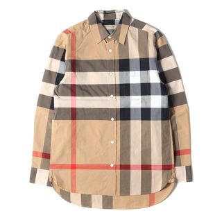 BURBERRY - BURBERRY バーバリー シャツ サイズ:S メガチェック ストレッチ ブロード ドレスシャツ 長袖 フォーマル ノバチェック ベージュ系 トップス カジュアルシャツ【メンズ】【中古】