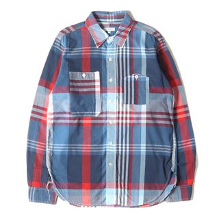 Engineered Garments エンジニアドガーメンツ シャツ サイズ:M マドラスチェック エルボーステッチ ワークシャツ アメカジ トラッド ブルー レッド ホワイト アメリカ製 トップス カジュアルシャツ【メンズ】【中古】