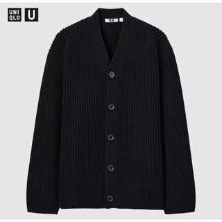 ユニクロ(UNIQLO)のプレミアムラムリブVネックカーディガン ユニクロ ユニクロユー UNIQLOU(カーディガン)