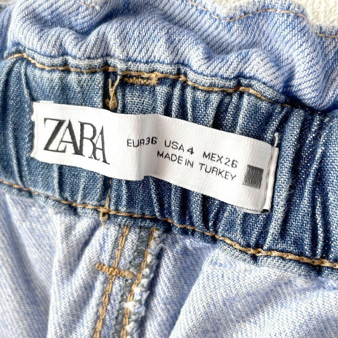 ZARA(ザラ)のZARA バルーンデニム ウエストストレッチ デニム パンツ M レディースのパンツ(デニム/ジーンズ)の商品写真