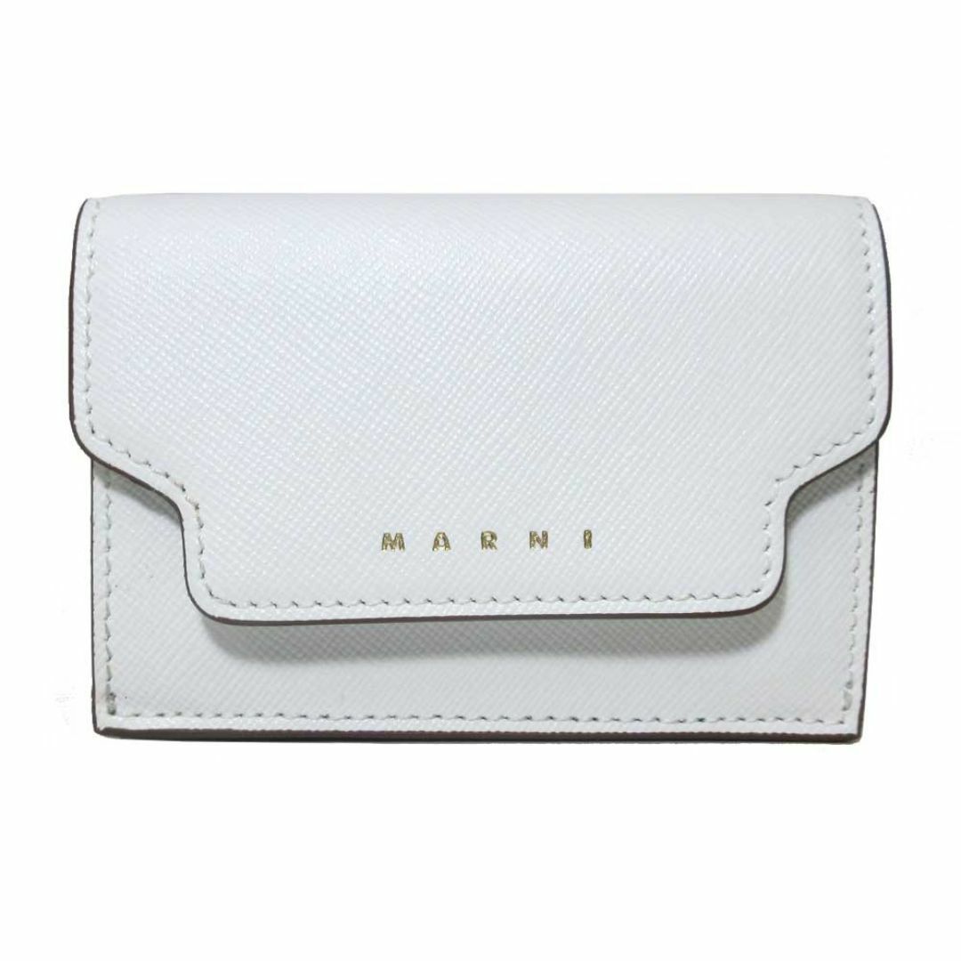 Marni(マルニ)の【新品】マルニ 財布 三つ折り財布(小銭入れあり) PFMO0056 (ホワイト系) MARNI レザー コンパクトウォレット ミニ財布 アウトレット レディース レディースのファッション小物(財布)の商品写真