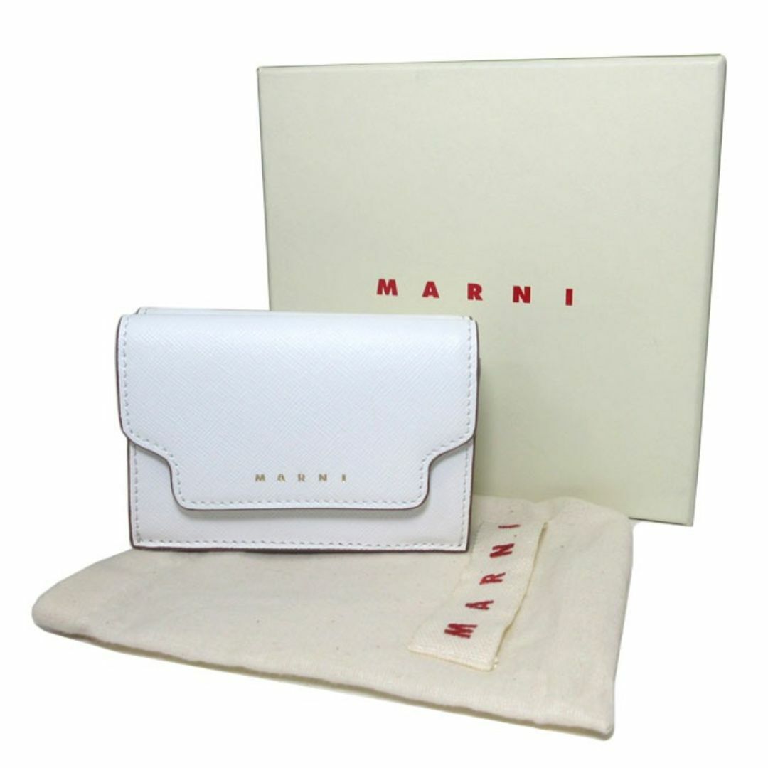 Marni(マルニ)の【新品】マルニ 財布 三つ折り財布(小銭入れあり) PFMO0056 (ホワイト系) MARNI レザー コンパクトウォレット ミニ財布 アウトレット レディース レディースのファッション小物(財布)の商品写真