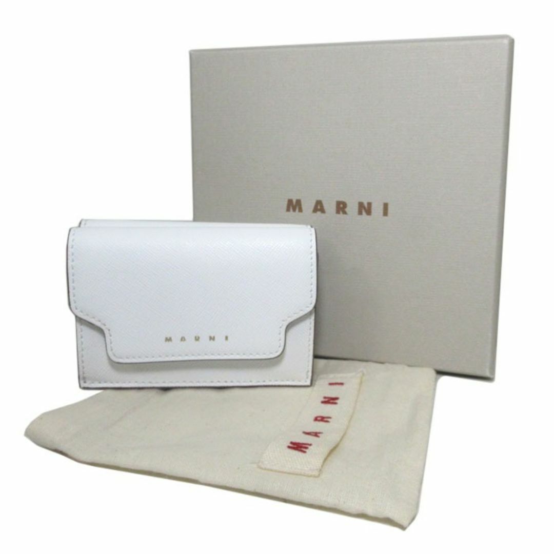 Marni(マルニ)の【新品】マルニ 財布 三つ折り財布(小銭入れあり) PFMO0056 (ホワイト系) MARNI レザー コンパクトウォレット ミニ財布 アウトレット レディース レディースのファッション小物(財布)の商品写真