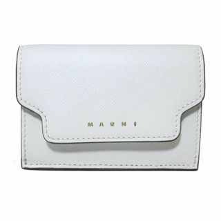 マルニ(Marni)の【新品】マルニ 財布 三つ折り財布(小銭入れあり) PFMO0056 (ホワイト系) MARNI レザー コンパクトウォレット ミニ財布 アウトレット レディース(財布)