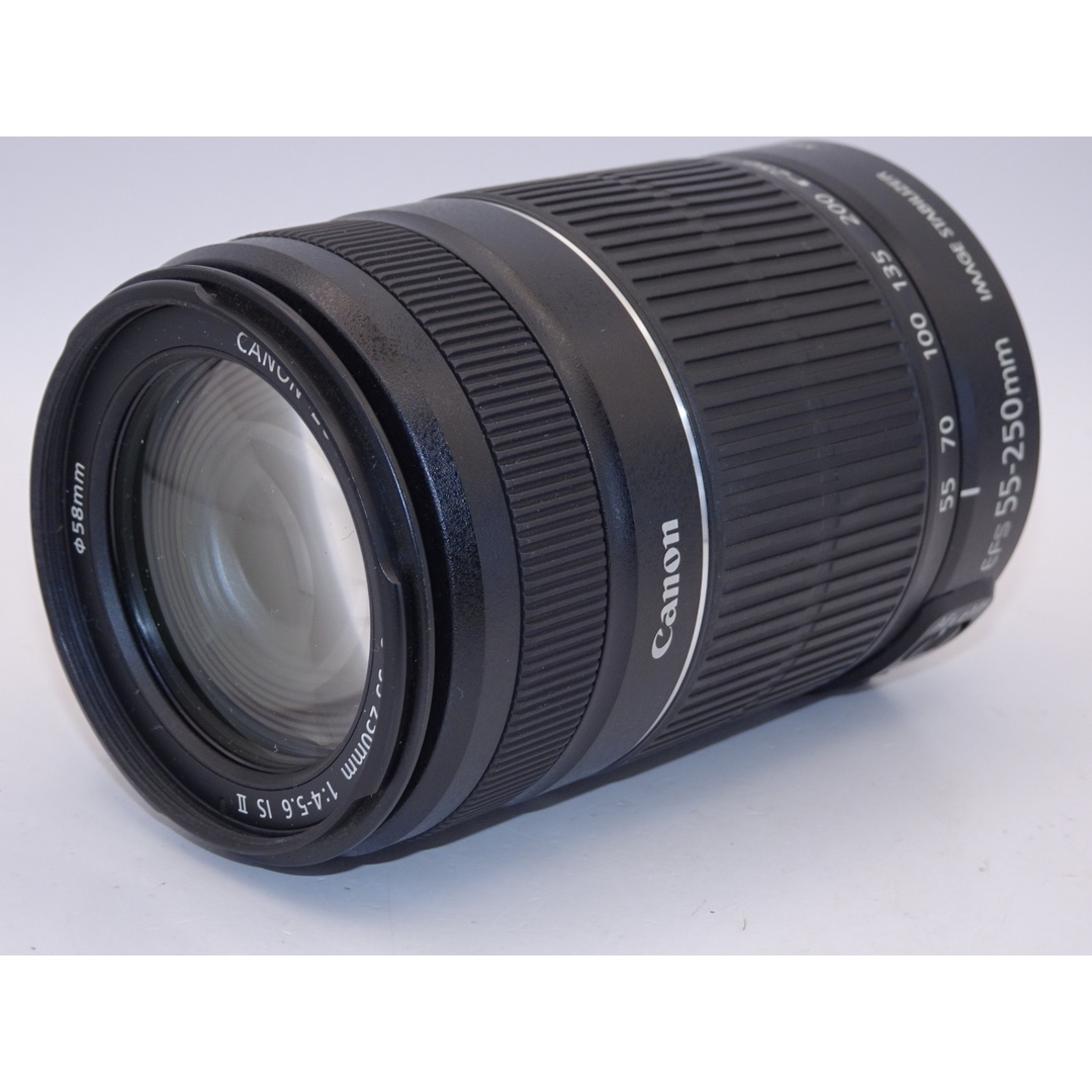 【外観特上級】Canon 望遠ズームレンズ EF-S55-250mm F4-5.6 IS II スマホ/家電/カメラのカメラ(デジタル一眼)の商品写真