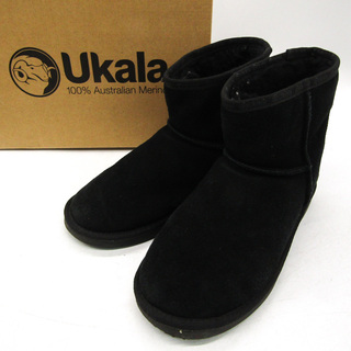 ウカラ ムートンブーツ ショートブーツ 靴 シューズ 黒 レディース 24サイズ ブラック Ukala(ブーツ)