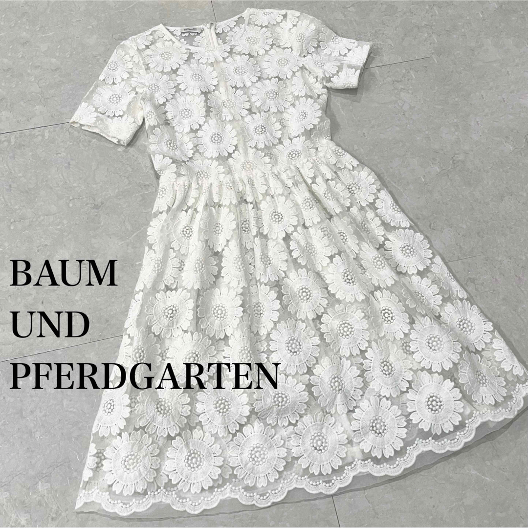 BAUM UND PFERDGARTEN(バウムウンドヘルガーデン)のBAUM UND PFERDGARTEN　花柄刺繍ワンピース レディースのワンピース(ロングワンピース/マキシワンピース)の商品写真