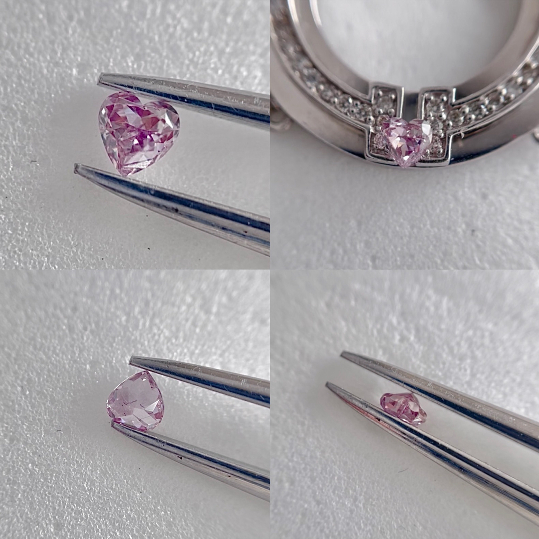 0.082ct SI-2 天然ピンクダイヤFANCY PURPLISH PINK レディースのアクセサリー(その他)の商品写真