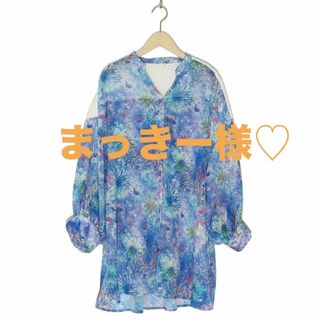 ScoLar - スカラー 142634 クラゲ花柄 楊柳シフォン×レース切替シャツ