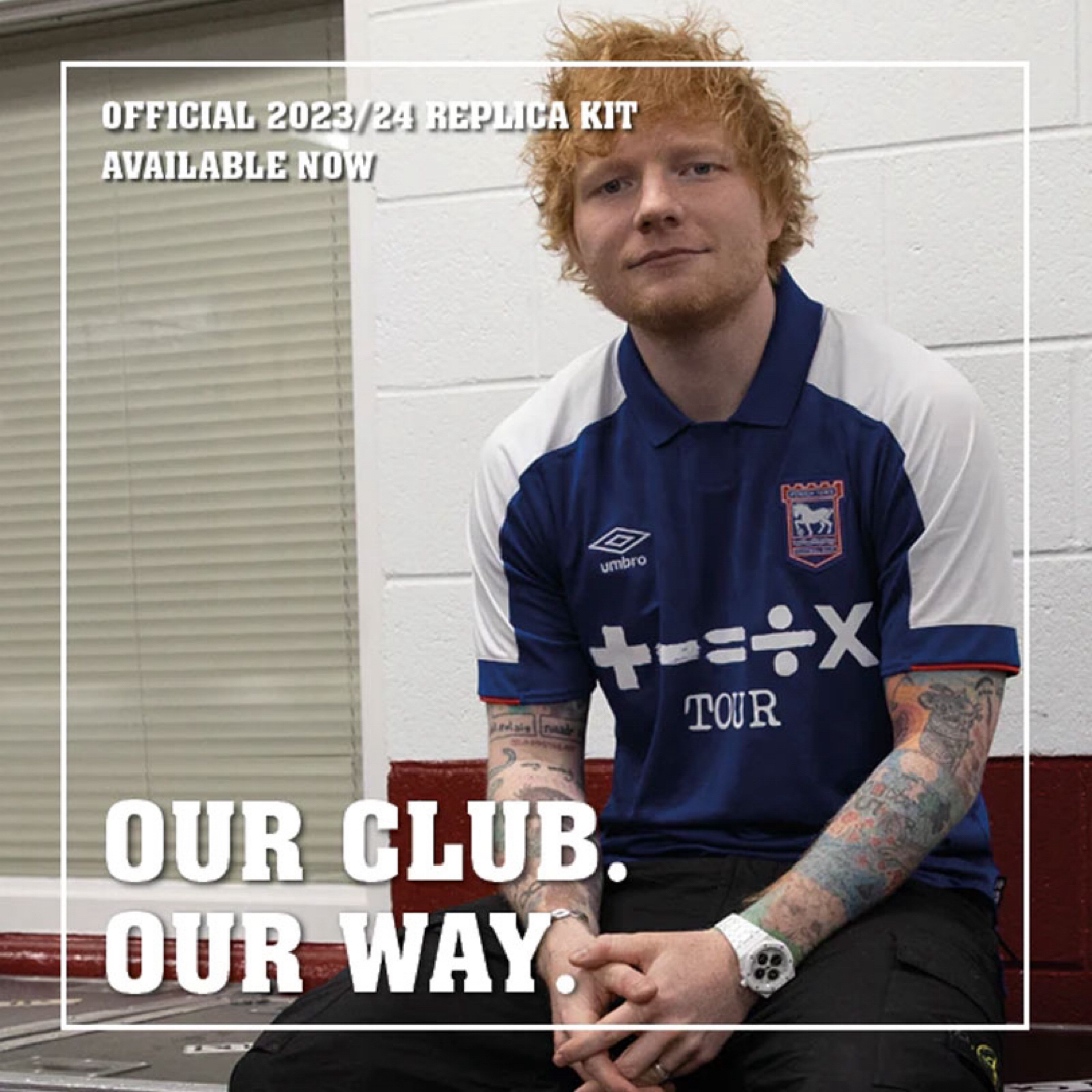 新品・未使用】Ed Sheeran イプスウィッチ・タウンFC ユニフォーム 新品・未使用】Ed Sheeran イプスウィッチ・タウンFC ユニフォーム