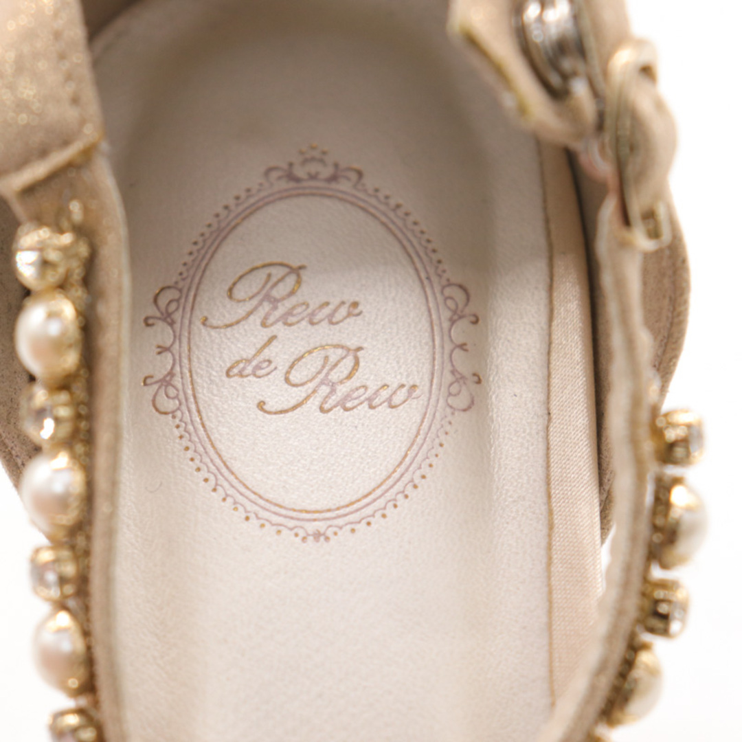 Rew de Rew(ルーデルー)のルーデルー パンプス ラウンドトゥ ハイヒール フォーマル ブランド 靴 シューズ レディース Lサイズ ゴールド Rew de Rew レディースの靴/シューズ(ハイヒール/パンプス)の商品写真