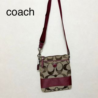 コーチ(COACH)の【美品】　coach ショルダーバッグ　シグネチャー(ショルダーバッグ)