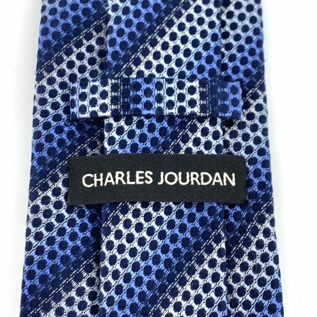 CHARLES JOURDAN(シャルルジョルダン)のシャルル・ジョルダン ブランドネクタイ ドット柄 ストライプ グラデーション シルク メンズ ブルー CHARLES JOURDAN メンズのファッション小物(ネクタイ)の商品写真