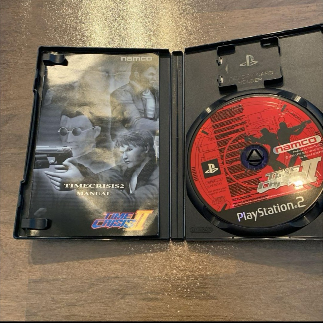 PlayStation2(プレイステーション2)のPS2専用ガンコン　タイムクライシス2 セット　レア　希少品 エンタメ/ホビーのゲームソフト/ゲーム機本体(家庭用ゲームソフト)の商品写真