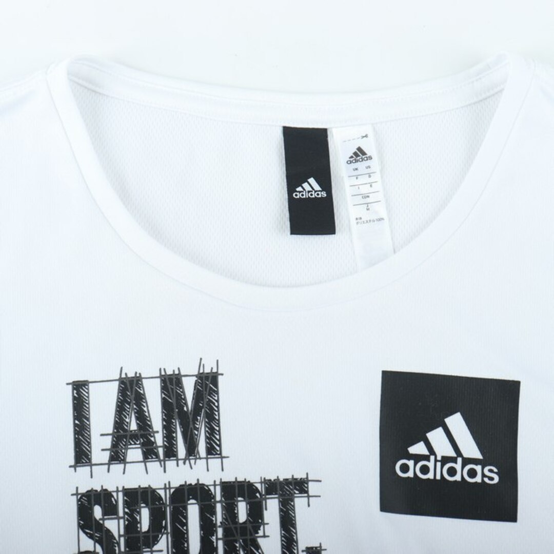 adidas(アディダス)のアディダス 半袖Tシャツ グラフィックT スポーツウエア レディース Mサイズ 白×黒 adidas レディースのトップス(Tシャツ(半袖/袖なし))の商品写真