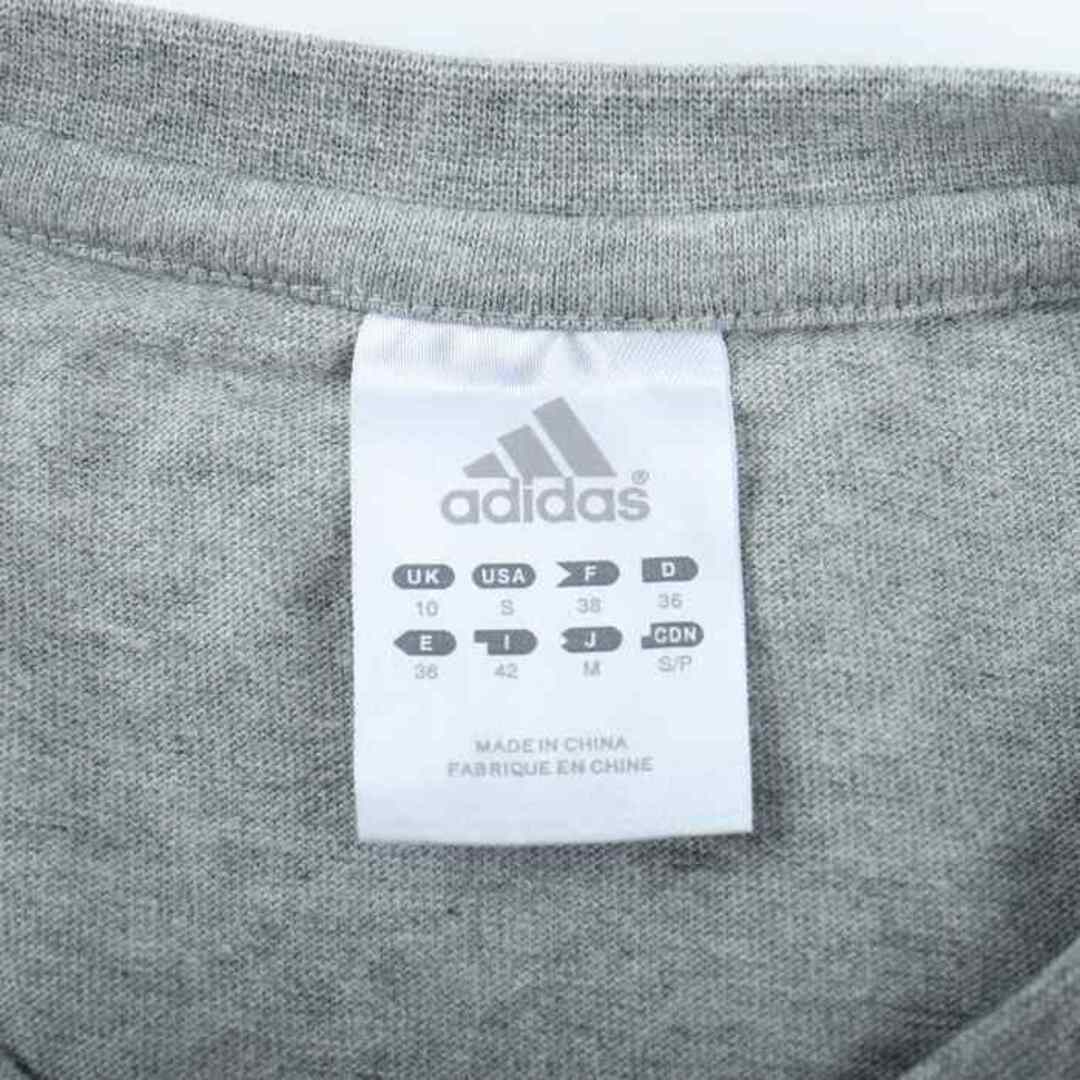 adidas(アディダス)のアディダス 半袖Tシャツ 無地 ワンポイントロゴ スポーツウエア レディース Mサイズ グレー adidas レディースのトップス(Tシャツ(半袖/袖なし))の商品写真