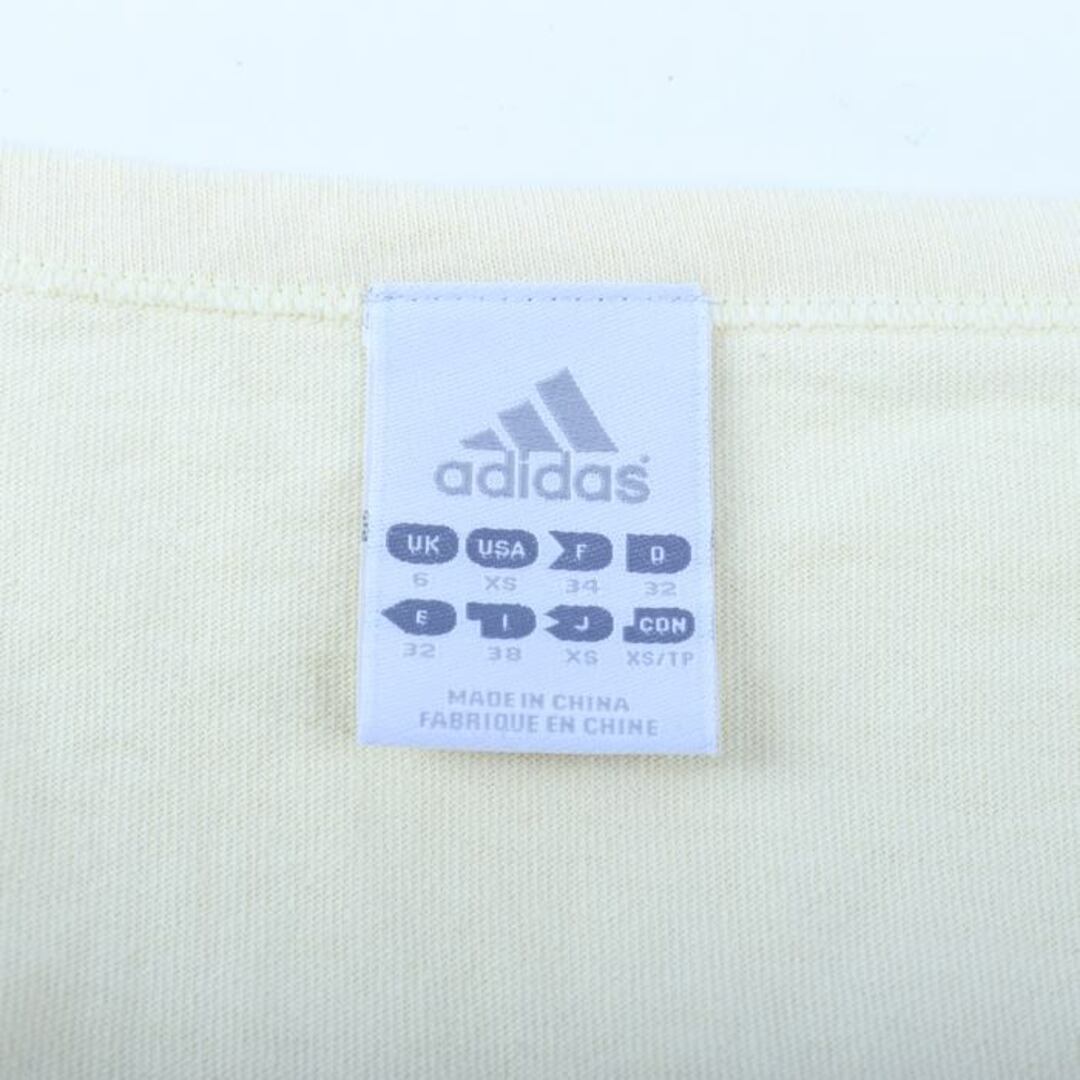 adidas(アディダス)のアディダス 半袖Tシャツ Vネック ロゴT スポーツウエア レディース XSサイズ 黄×紺×青 adidas レディースのトップス(Tシャツ(半袖/袖なし))の商品写真