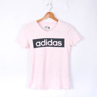 アディダス(adidas)のアディダス 半袖Tシャツ ロゴT クライマライト スポーツウエア レディース Mサイズ ピンク×黒 adidas(Tシャツ(半袖/袖なし))