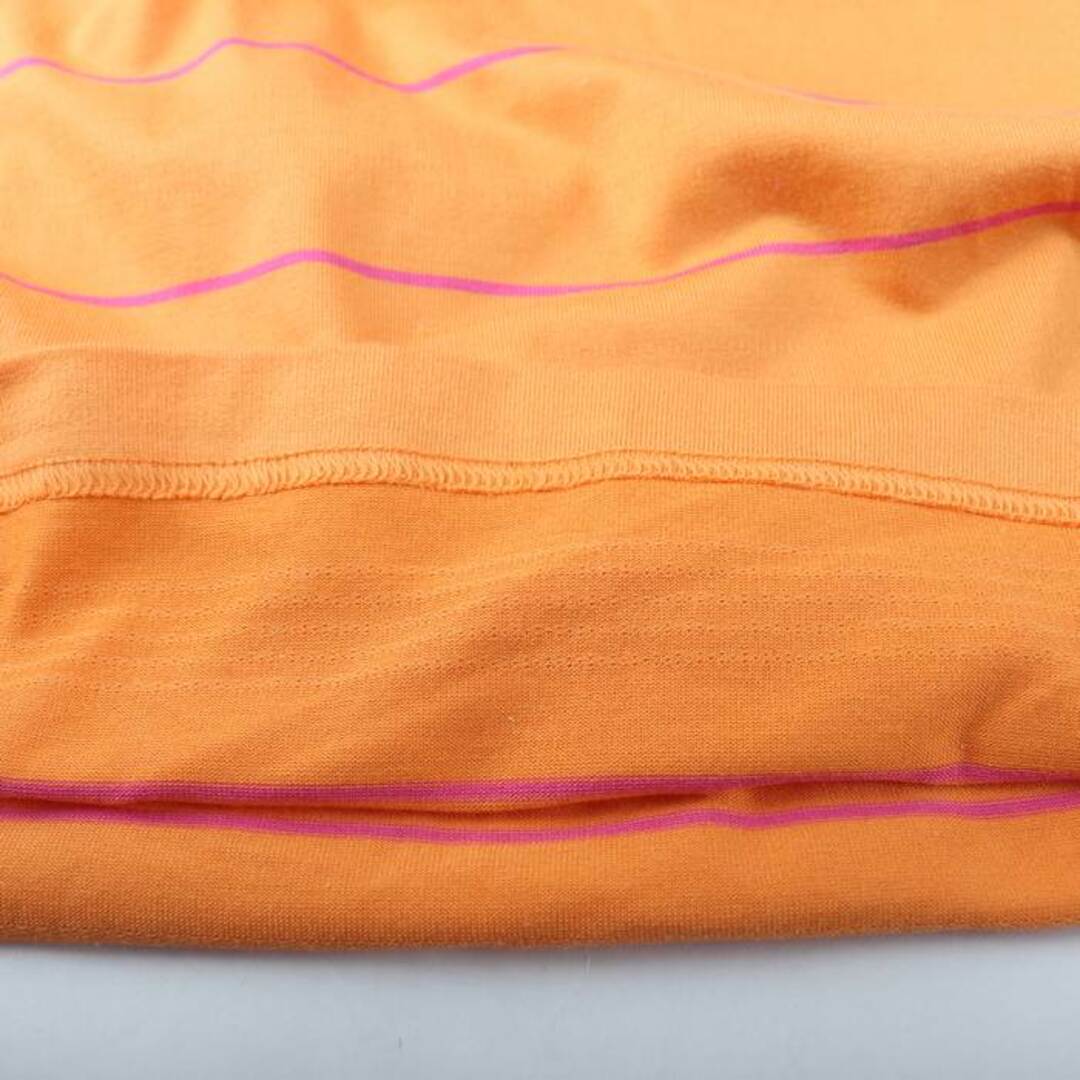 adidas(アディダス)のアディダス 半袖ポロシャツ ボーダー柄 クライマライト ゴルフウエア レディース Mサイズ オレンジ adidas レディースのトップス(ポロシャツ)の商品写真