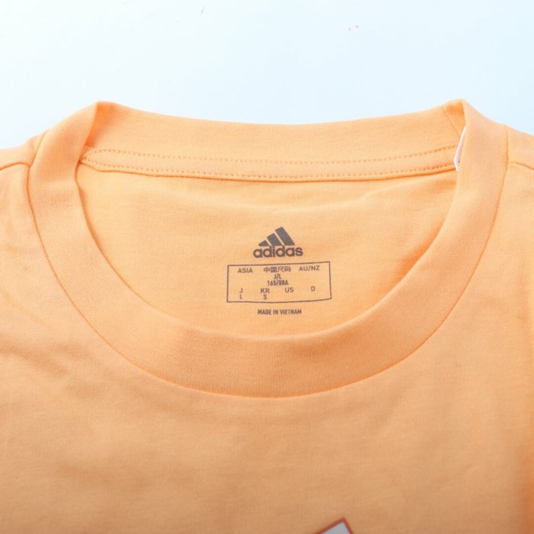 adidas(アディダス)のアディダス 半袖Tシャツ ビッグロゴT スポーツウエア レディース Lサイズ オレンジ adidas レディースのトップス(Tシャツ(半袖/袖なし))の商品写真