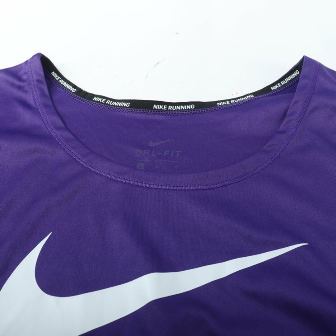 NIKE(ナイキ)のナイキ 半袖Tシャツ ロゴT クロップド丈 ランニングウエア ドライフィット レディース Lサイズ パープル NIKE レディースのトップス(Tシャツ(半袖/袖なし))の商品写真