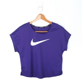 ナイキ(NIKE)のナイキ 半袖Tシャツ ロゴT クロップド丈 ランニングウエア ドライフィット レディース Lサイズ パープル NIKE(Tシャツ(半袖/袖なし))