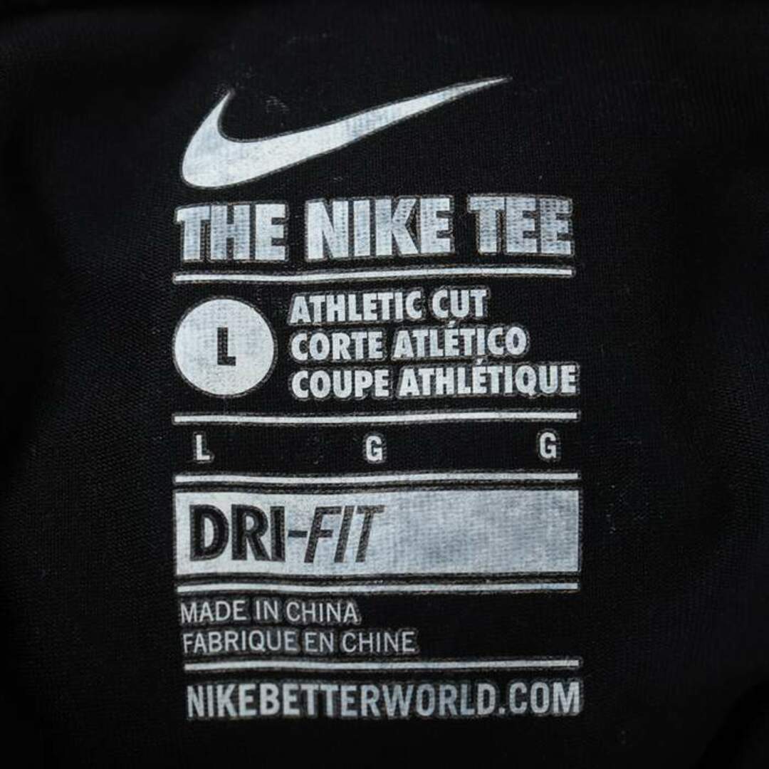 NIKE(ナイキ)のナイキ 半袖Tシャツ ビッグロゴT ドライフィット スポーツウエア レディース Lサイズ 黒×白 NIKE レディースのトップス(Tシャツ(半袖/袖なし))の商品写真