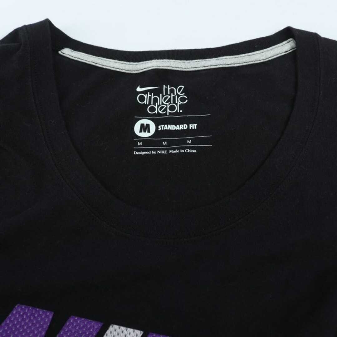 NIKE(ナイキ)のナイキ 半袖Tシャツ ロゴT スポーツウエア スタンダードフィット レディース Mサイズ 黒×紫 NIKE レディースのトップス(Tシャツ(半袖/袖なし))の商品写真