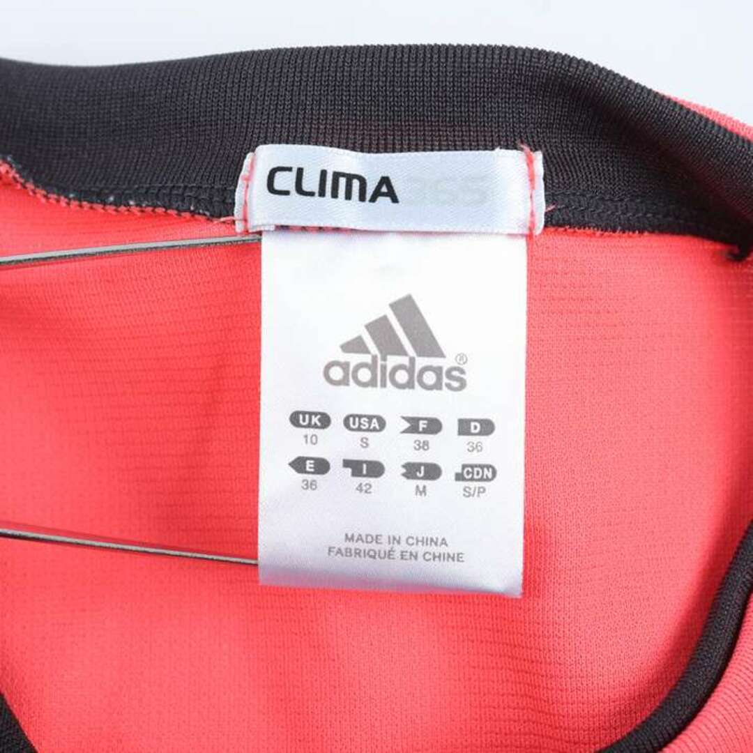 adidas(アディダス)のアディダス 半袖Tシャツ クライマ365 袖ライン スポーツウエア レディース Mサイズ ピンク×白×黒 adidas レディースのトップス(Tシャツ(半袖/袖なし))の商品写真