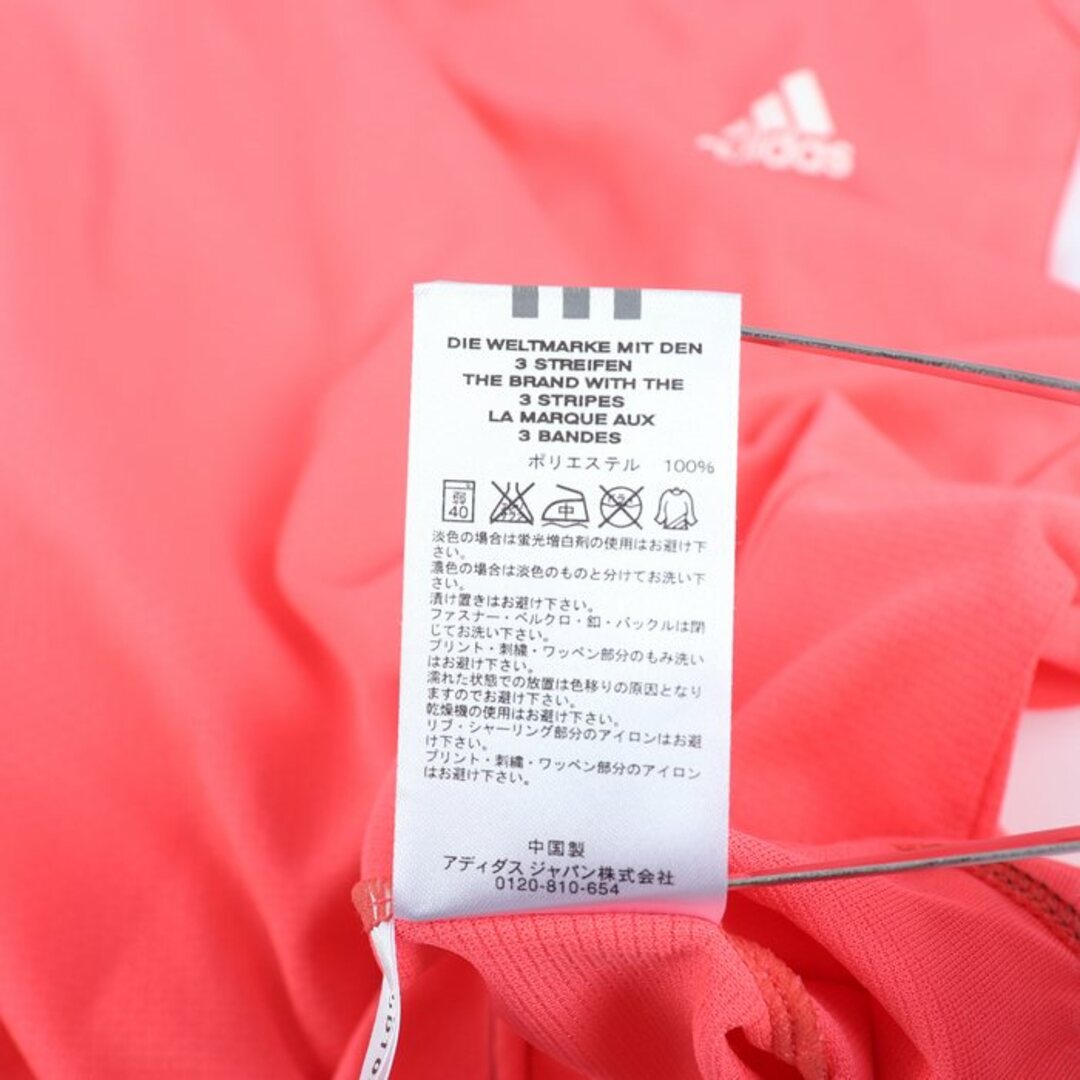 adidas(アディダス)のアディダス 半袖Tシャツ クライマ365 袖ライン スポーツウエア レディース Mサイズ ピンク×白×黒 adidas レディースのトップス(Tシャツ(半袖/袖なし))の商品写真