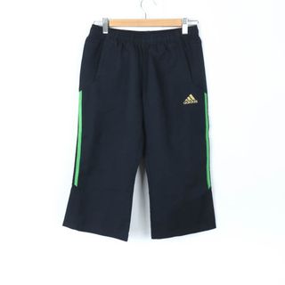 アディダス(adidas)のアディダス クロップドパンツ クライマライト UVケア スポーツウエア レディース Sサイズ 濃紺×緑 adidas(クロップドパンツ)