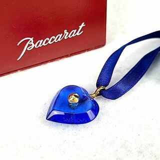 バカラ(Baccarat)の●極美品箱付△バカラ ハート アラフォリ ネックレス 750 18K ブルー(ネックレス)