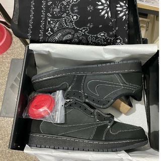 ジョーダン(Jordan Brand（NIKE）)のトラヴィススコット エアジョーダン1 ロー OG ブラック ファントム(スニーカー)