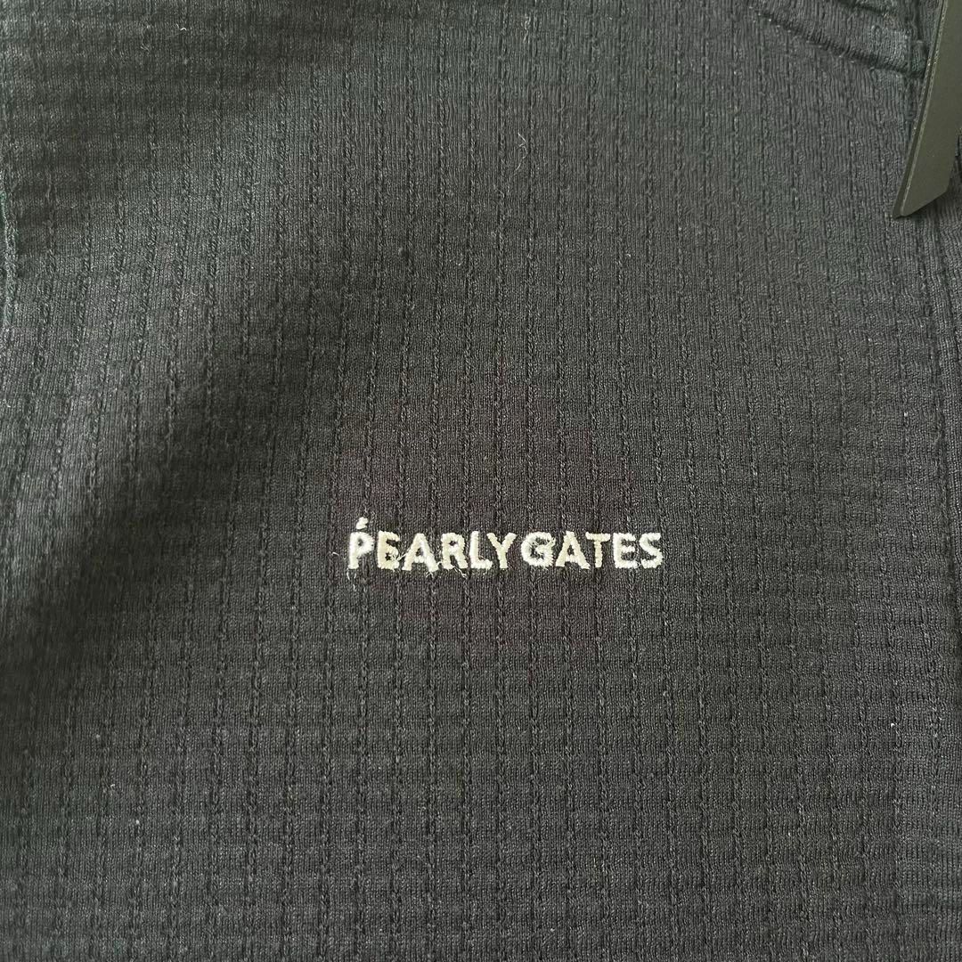 PEARLY GATES(パーリーゲイツ)のパーリーゲイツ　ハーフジップシャツ　ゴルフウェア　ネイビー　刺繍ロゴ　サイズ1 スポーツ/アウトドアのゴルフ(ウエア)の商品写真