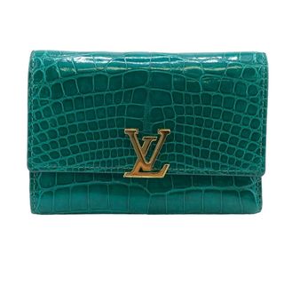 ルイヴィトン(LOUIS VUITTON)のルイヴィトン LOUIS VUITTON 三つ折り財布
 ポルトフォイユカプシーヌコンパクト  N93601 グリーン(財布)