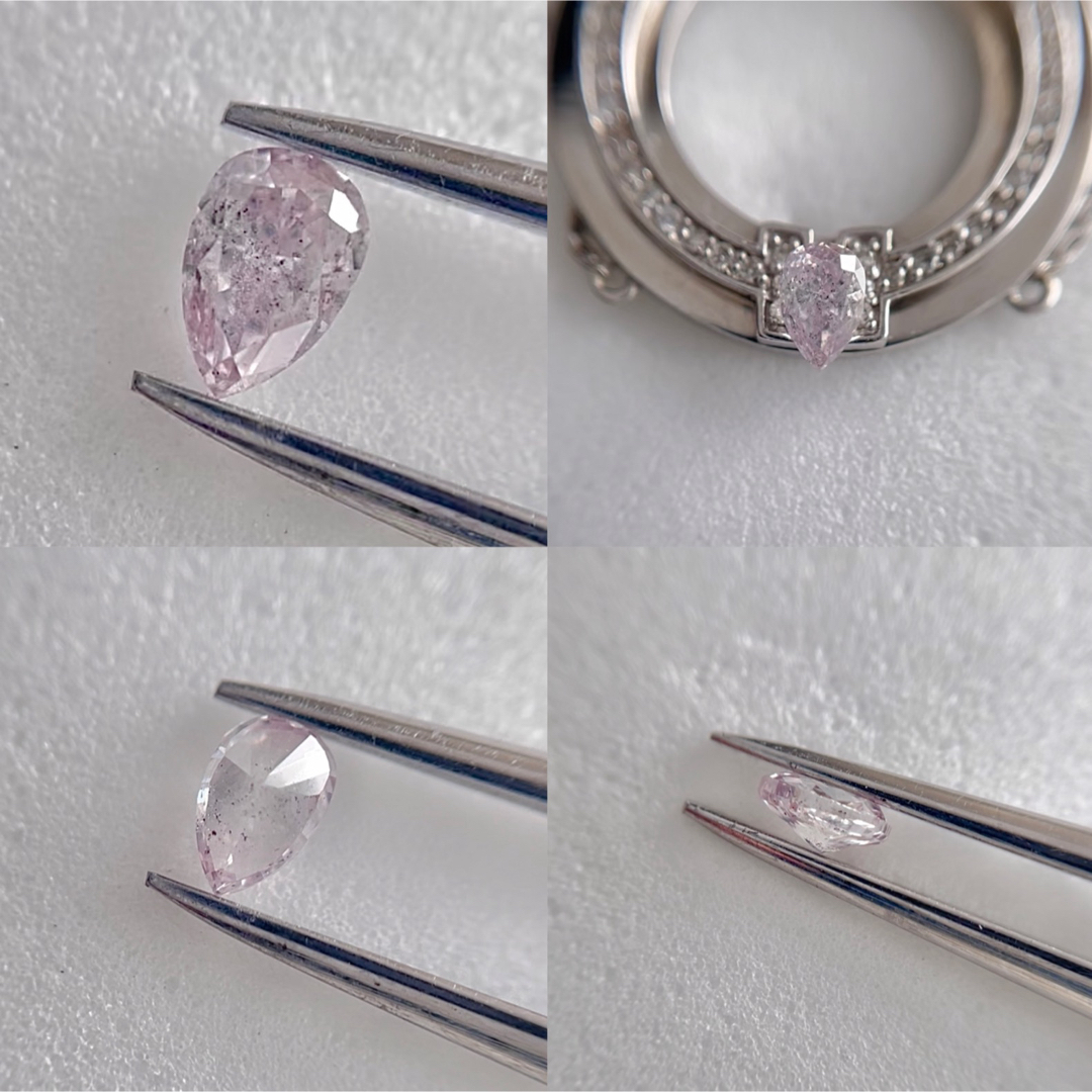 大粒0.203ct 天然ピンクダイヤモンドLIGHT PURPLISH PINK レディースのアクセサリー(その他)の商品写真